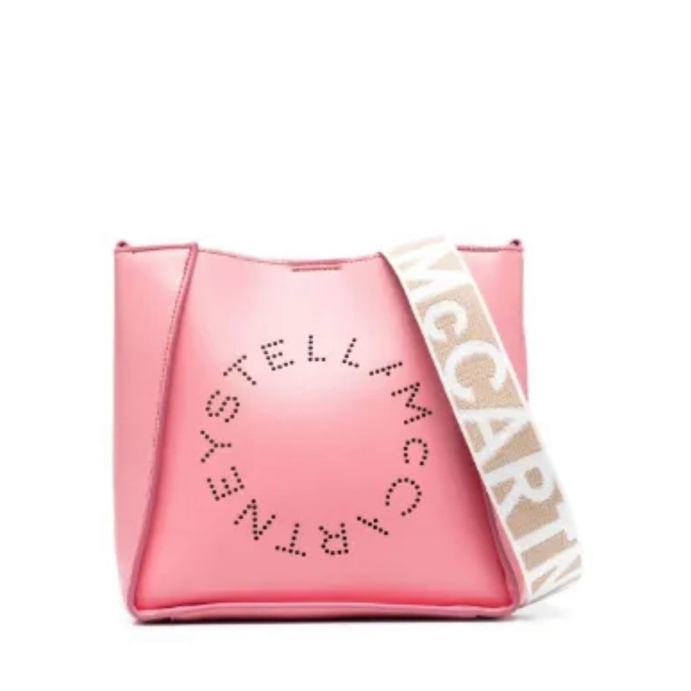 Stella McCartney Pink Shoulder Bag with Logo Strap